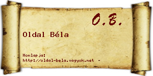 Oldal Béla névjegykártya
